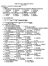 Đề kiểm tra học kỳ II môn Tiếng Anh Lớp 10 - Năm học 2018-2019 (Có đáp án)